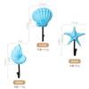 Estilo mediterrâneo Starfish Scallop Conch Coat Hook Creative Gift Resin Coat Hook Set Three