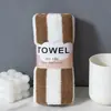Toalha de Veludo Coral Atacado Pacote com Cinco Toalha Absorvente Listrada Espessa Criptografada Toalha de Rosto Listrada Cor Presente Bem-Estar