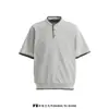 Camiseta Unisex Casual Holgada de Manga Corta Cosida a Mano de Alta Gama Estilo Retro Americano 2026 Verano Camiseta con Cuello de Solapa Marca de Tendencia