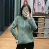 Jaqueta Quente de Lã Polar com Manga Longa para Primavera e Outono Feminino, Cardigan de Manga Longa, Casaco Casual com Gola Alta 439138