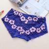 Xiaotianer popular flor bicolor ropa interior de encaje de talle bajo calzones cómodos transpirables de modal para mujer multitalle