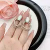Aretes Redondos Geométricos Super Brillantes con Diamantes de Estilo Coreano Moda Elegante Trendy Versátiles Aretes de Botón