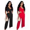 C7375 Transfronteiriço Aliexpress Amazon Moda Europeia e Americana Calças Casuais Sexy com Laço Feminino Conjunto de Duas Peças Novo