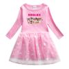 Vestido de outono das meninas roupas de outono 2022 Primavera e outono novo estilo ocidental infantil saia de comprimento médio saia de manga comprida das meninas