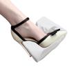 2025 Nuevo Estilo de Verano Bloques de Color Lazo Hueco Estilo Pequeño Fragante Versátil Clima Brisa Suave de la Tarde Zapatos de Tacón Alto para Dama
