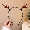 Chifres de Rena de Natal Transfronteiriços Decoração de Árvore Pequena Presilha de Cabelo de Natal Pelúcia Fofa Adereço de Cabeça para Festa de Feriado Acessórios de Cabelo para Meninas