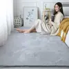 Alfombra estilo ins de pelo sintético de conejo engrosado, alfombra para mesa de centro de sala de estar, pelo largo, dormitorio de niña, cobertura total, alfombrilla de tatami para mesita de noche