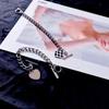 Ins Pulsera de Acero de Titanio con Hebilla Ot en Forma de Corazón Mosaico Tablero de Ajedrez Blanco y Negro Europeo y Americano para Hombres y Mujeres Joyería de Mano Moderna Hip-Hop Corazón