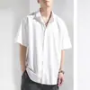 Camisa de manga corta para hombre con efecto refrescante, talla grande de verano 2026, camisa casual de alta gama, top moderno de corte holgado