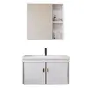 Estilo Cream Gabinete de Banheiro de Parede Combinado Lavatório Gabinete de Banheiro Pequeno Apartamento Lavatório Gabinete de Lavatório Cuba