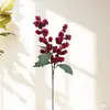 Cipó de Frutas Vermelhas Artificiais, Frutas da Fortuna Festivas DIY Frutas de Acácia, Cipó de Flores de Natal Artificiais, Decoração de Parede com Flores Penduradas