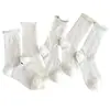 Calcetines de verano finos para mujer hasta la pantorrilla, color liso, borde enrollado, calcetines de algodón transpirables, calcetines holgados estilo universitario para mujer, Zhuji