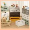 Caja de Madera Retro, Caja con Marco de Madera, Caja de Madera (Crate), Almacenamiento y Exhibición, Exhibidor para Supermercado, Cesta de Madera, Caja de Madera Decorativa, Rectangular