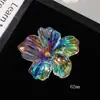 Aurora Iridiscente de Siete Colores Estambre de Flor Transparente Flor de Cinco Pétalos Adorno Pegatina DIY Arete Pendiente Llavero Accesorios