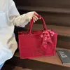 Bolso de Moda para Mujer Bolso Tote Bordado Bolso Grande Rojo de Alto Nivel Bolso de Temperamento para Mujer Bolso de Novia Uso Diario para Mujer