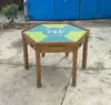 Mesa pentagonal de madera maciza ajedrez y juego de cartas mesa Guandan mesa hexagonal Gouji mesa pata de perro mesa Dou Dizhu mesa Baohuang octagonal