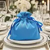 Bolsa de satén para dulces de boda con bolsillo para regalo a mano bolsillo con cordón de satén para regalo a mano bolsa de satén para dulces