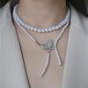 Collar de mariposa de perlas de doble capa suave para mujer, collar de temperamento simple que combina con todo, clavícula