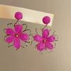 Aretes de Acero Pin Lazo Cuentas de Arroz Concha Verano Suave Elegante Elegantes Aretes Diseño con Sentido Nicho