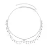 Cadena de Cintura Metálica con Pedrería Accesorios para Mujer Decoración de Verano Cadena Corporal Sexy con Vestido Jeans Cinturón para Mujer