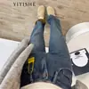 Jeans de Pierna Ancha de Cintura Alta Azul Claro para Mujer 2024 Otoño e Invierno Nuevos Pantalones Rectos Holgados Adelgazantes con Forro de Felpa
