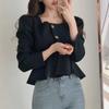 Tops Estilo Chanel para Mujer Otoño 2026 Nuevo Dulce Borde Fruncido Elegante Ambiente de Socialité Tops Franceses Retro