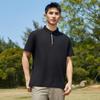 Polo para Hombre con Tacto Frío Premium de Seda de Hielo, Cuello Vuelto de Negocios, Corte Holgado, Negro, Camiseta Casual de Alta Gama de Secado Rápido