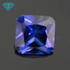 Huagang Gem Square Chanfro 34 # Corindo Azul Pedra Nua Atacado 34 Anel de Safira Sintética