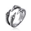 Garra de diablo dominante Garra de águila dragón anillo abierto Roca joyería de personalidad exagerada para hombre estudiante Venta caliente de comercio exterior europeo y americano