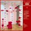 Decoração de Casamento Tira Longa Caractere Xi Flor Puxada Decoração Suspensa Arranjo do Quarto de Casamento Quadrado Masculino e Feminino Teto de Fundo de Casa Nova Pingente Suspense