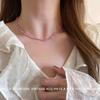 Collar de Cuentas de Arroz Rosa Estilo Coreano Ins Cadena Delicada Superpuesta para Clavícula Mujeres Brillante Firma Fresco Dulce Collar