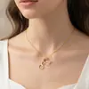 Europa y Estados Unidos transfronterizo 26 letras conjunto de cobre circonita cadena de serpiente redonda collar letras colgante de oro creativo simple letras