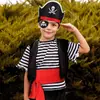Accesorios de disfraces de Piratas del Caribe, sombrero de fieltro para fiesta de Halloween, máscara de calavera