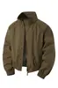 Jaqueta Piloto Gola Alta Workwear Retrô Primavera e Outono para Homens 2026 Estilo Americano Curta Solta Casual Versátil em Estoque