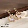 Aretes de Perlas Barrocas Naturales, Lujo Ligero Estilo Pintura al Óleo Francesa Vintage, Broqueles de Plata S925, Joyería de Alta Gama para el Trabajo