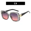 Gafas de sol cuadradas de montura grande a la moda para mujer Gafas de sol europeas y americanas Gafas de sol anti-UV Sombrilla de moda