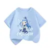 Camiseta de Manga Corta de Moda Nacional para Niños Ao Bing 2025 Nueva de Algodón para Niños de Manga Media Ropa Infantil Delgada Holgada para Niños de Verano