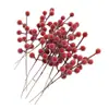 Frutas Simuladas com Geada Decoração de Natal Flores Artificiais Acessórios Frutas Vermelhas de Espuma Produção DIY Adereços de Decoração de Feriado Atacado