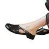 Pantuflas de medio punto retro francesas de comercio exterior transfronterizo para mujer, nuevas sandalias de verano suaves de tacón bajo, sandalias versátiles para exteriores