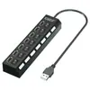 Hub USB 2.0 al por mayor, un hub de 7 puertos con interruptores individuales, un divisor de expansión USB multipuerto