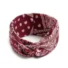 Diadema Bohemio Ins Versátil Elegante Nudo Cruzado Diadema Deportiva de Yoga Estampada Versión Ancha para Mujeres con Coronilla Alta