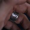 Anillo de plata vintage con diseño de tótem indio y terraza para hombre, de moda, de plata tailandesa, personalizado, tallado a mano, anillo de índice abierto de plata tailandesa
