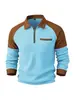Europa Transfronteriza Amazon Comercio Exterior Nuevo Sudadera con Capucha Casual para Hombre, Top Polo de Media Cremallera con Cuello Waffle