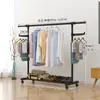 Tendedero de ropa simple de pie para dormitorio, Barra de ropa plegable para el hogar, Tendedero para balcón interior, Perchero para secar ropa, Armario