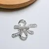 Hebilla de joyería clásica chapada en oro de cobre, versátil, hebilla de diamante de doble fila con lazo, hebilla de conexión para pulsera y collar, superventas