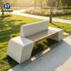Banco de Parque de GRC Anti-corrosión Madera Paisajismo Banco Largo Espacio Verde Comunitario Hormigón Prefabricado Asientos Públicos Ingeniería Personalización