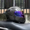 Casco de Motocicleta Certificado Orz3C para Hombres y Mujeres, Casco Integral de Doble Lente, Spoiler Personalizado de Verano, Bluetooth Cobertura Semi-Integral