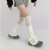 Meias cinzas de outono e inverno para garotas estilosas, polainas, meias de tricô de cor sólida japonesa, meias de lã, meias boca de sino, meias para panturrilha JK