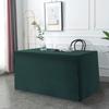 Mantel rectangular de poliéster con borde cruzado de tela de color sólido para bodas, hoteles, restaurantes, banquetes y actividades.