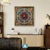 Pintura Decorativa Estilo Chino Dunhuang, Arte de Pared Tallado Estilo Retro, Pintura para Colgar en Hotel y Casa de Huéspedes, Vestíbulo, Sala de Estar, Dormitorio, Pintura al Óleo Cuadrada